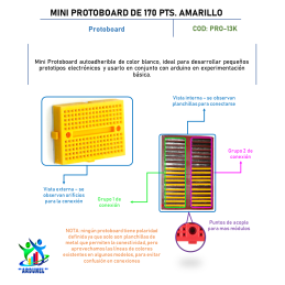 MINI PROTOBOARD DE 170 PTS. AMARILLO