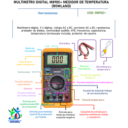 MULTIMETRO DIGITAL M890C+ MEDIDOR DE TEMPERATURA (ROWLAND)