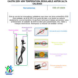 CAUTIN 220V 60W TEMPERATURA REGULABLE ANTON (ALTA CALIDAD)