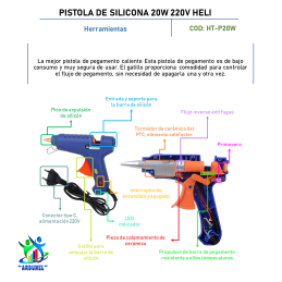 PISTOLA DE SILICONA 20W 220V HELI