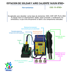 ESTACION DE SOLDAR Y AIRE CALIENTE YAXUN 878D+