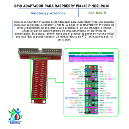 GPIO ADAPTADOR PARA RASPBERRY PI3 (40 PINES) ROJO