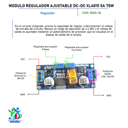 MÓDULO REGULADOR AJUSTABLE DC-DC XL4015 5A 75W