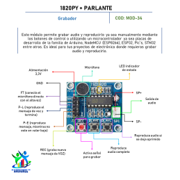 MODULO GRABADOR DE VOZ 1820PY + PARLANTE