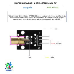 MODULO KY-008 LASER 650NM 6MM 5V