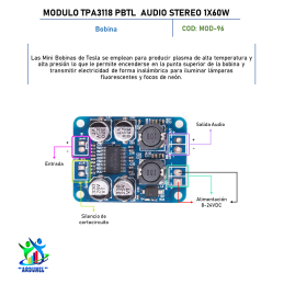 MODULO TPA3118 PBTL AUDIO STEREO 1X60W