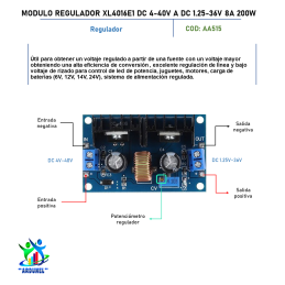 MODULO REGULADOR XL4016E1 DC 4-40v a DC1.25-36V 8A 200W