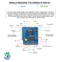 MODULO TB6612FNG V1.0.0 WeMos D1 MINI I2C