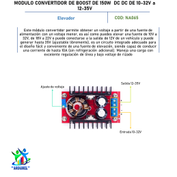 MODULO CONVERTIDOR DE BOOST DE 150W, DC DC DE 10-32V A 12-35V