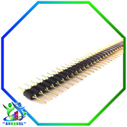 PIN HEADER MACHO REDONDO CHAPADO EN ORO 1*40 PIN RECTA 2.54MM