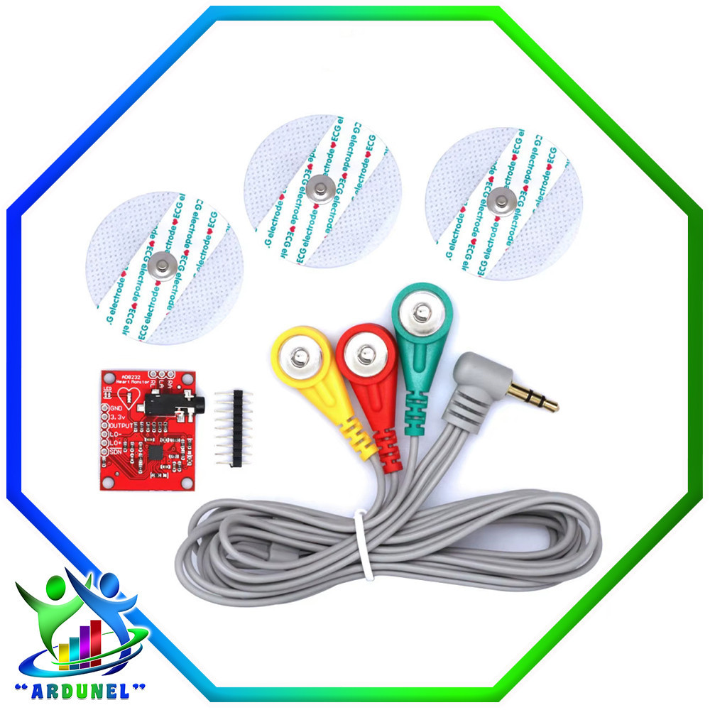 KIT FRECUENCIA CARDÍACA ECG AD8232 KIT FRECUENCIA CARDÍACA ECG AD8232
