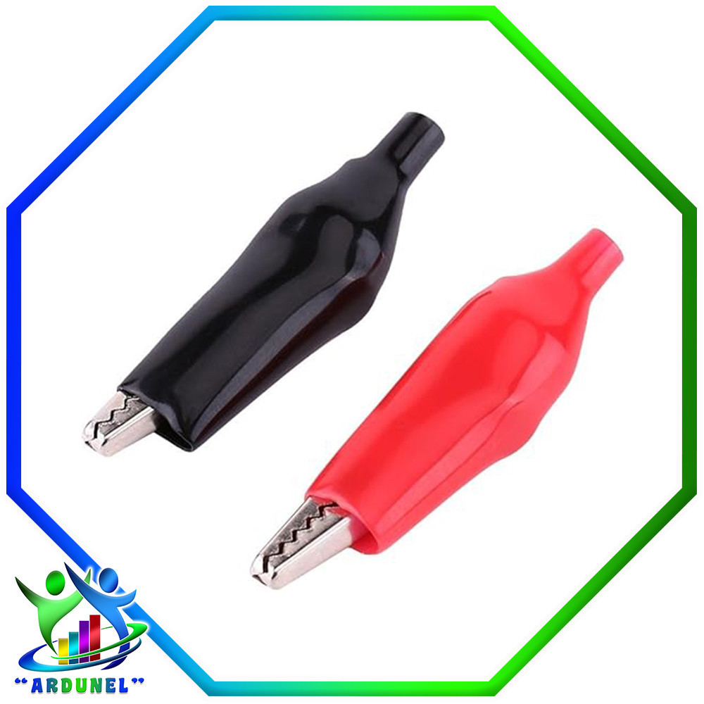 PINZA COCODRILO ROJO Y NEGRO 28MM