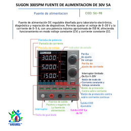 SUGON 3005PM FUENTE DE ALIMENTACION DE 30V 5A