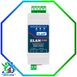 SERVIDOR SERIAL MODBUS RS485 A ETHERNET RTU/TCP PARA RIEL DIN-ZLAN5143D