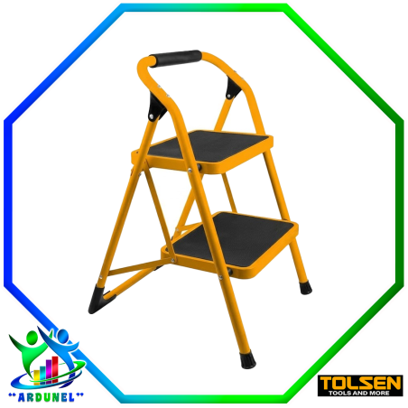 ESCALERA DE ACERO 2 ESCALONES CAPACIDAD MAX 90KGS