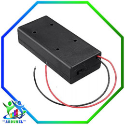 PORTA PILAS 18650 X2 SERIE 8.4V CON SWITCH (ALTA CALIDAD)